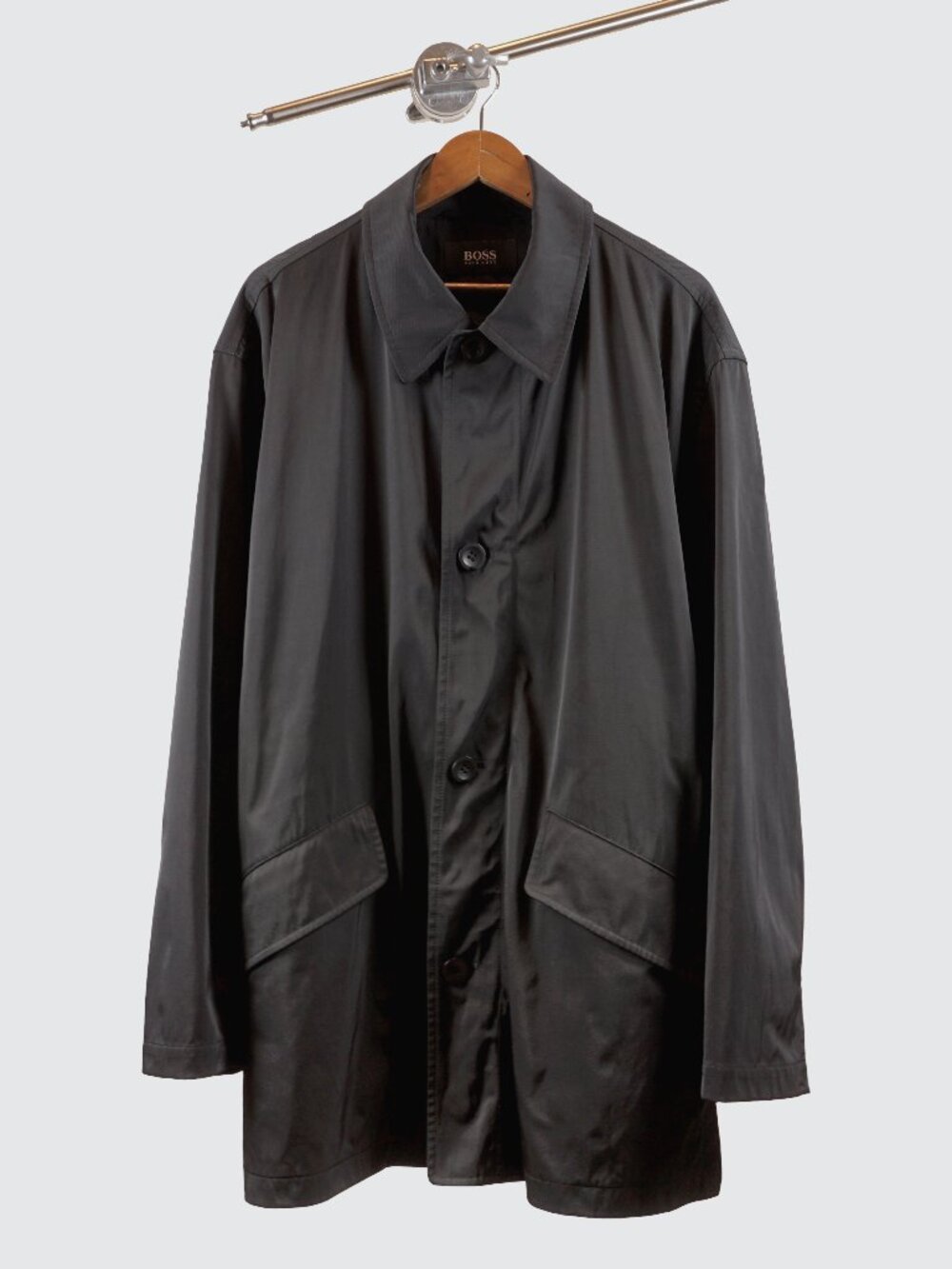 Hugo Boss BOSS Men's Black Long Coat Utility Jacket EU 54